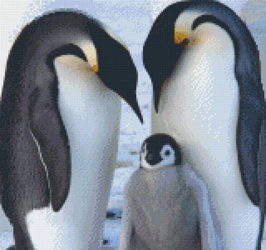 Penguin Family Twelve [12] Baseplate PixelHobby Mini-mosaic Art Kit